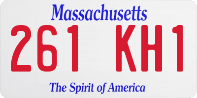 MA license plate 261KH1