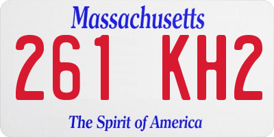 MA license plate 261KH2