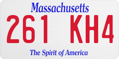 MA license plate 261KH4