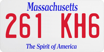 MA license plate 261KH6