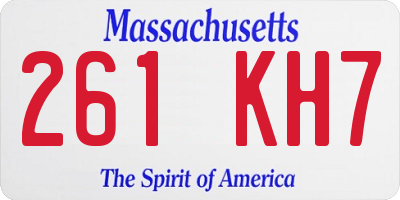 MA license plate 261KH7