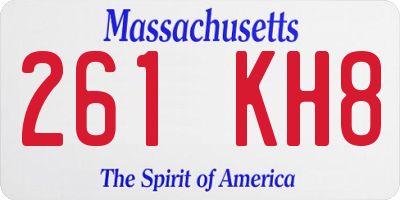 MA license plate 261KH8