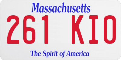 MA license plate 261KI0