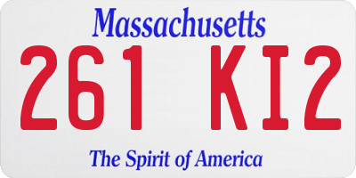 MA license plate 261KI2