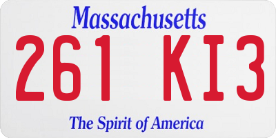 MA license plate 261KI3