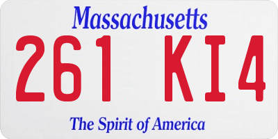 MA license plate 261KI4