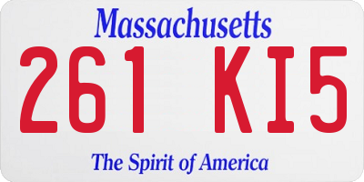MA license plate 261KI5