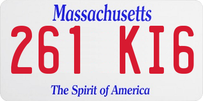 MA license plate 261KI6
