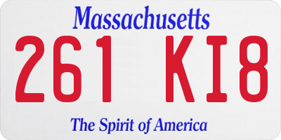 MA license plate 261KI8