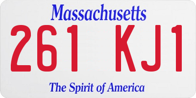 MA license plate 261KJ1