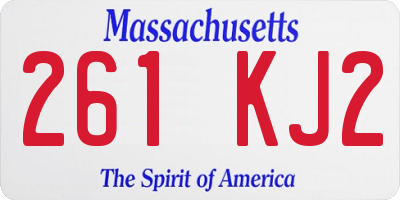 MA license plate 261KJ2