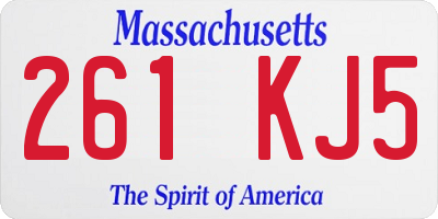 MA license plate 261KJ5