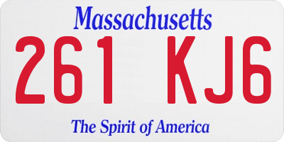 MA license plate 261KJ6