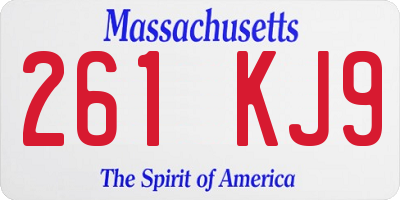 MA license plate 261KJ9