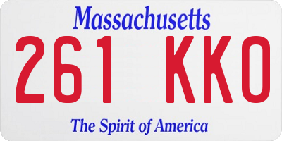 MA license plate 261KK0