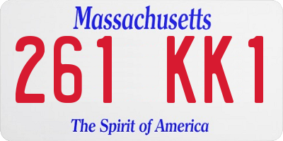 MA license plate 261KK1