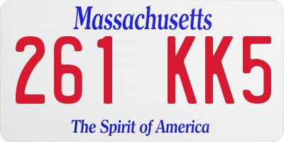 MA license plate 261KK5