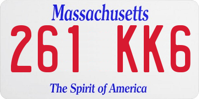 MA license plate 261KK6