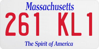 MA license plate 261KL1
