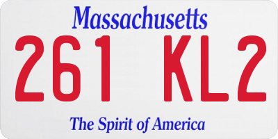MA license plate 261KL2