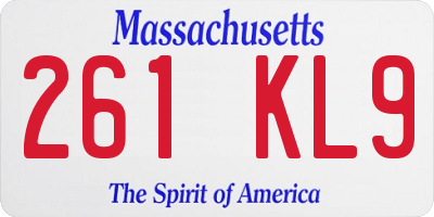 MA license plate 261KL9