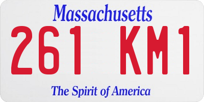 MA license plate 261KM1