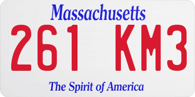 MA license plate 261KM3