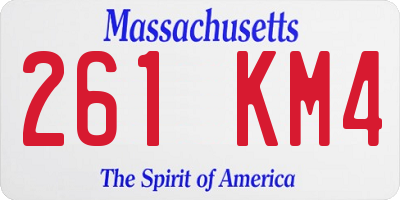 MA license plate 261KM4
