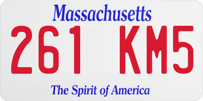 MA license plate 261KM5
