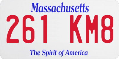 MA license plate 261KM8