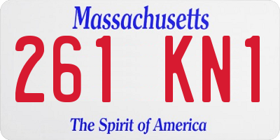 MA license plate 261KN1