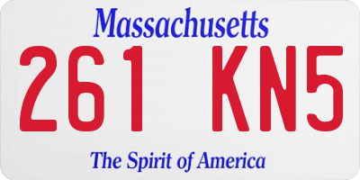 MA license plate 261KN5