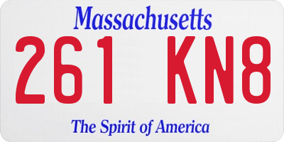 MA license plate 261KN8