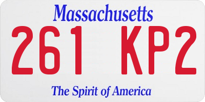 MA license plate 261KP2