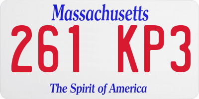 MA license plate 261KP3