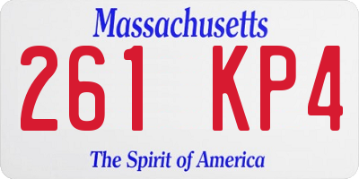 MA license plate 261KP4