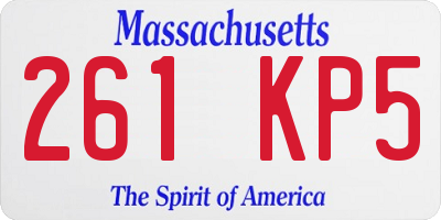 MA license plate 261KP5