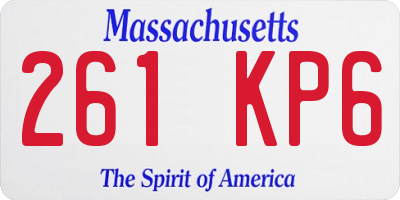 MA license plate 261KP6