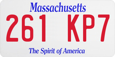 MA license plate 261KP7