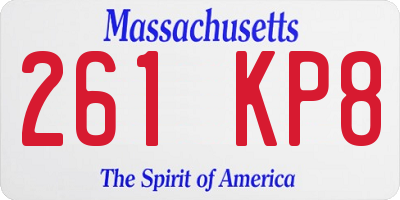 MA license plate 261KP8