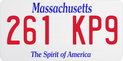 MA license plate 261KP9