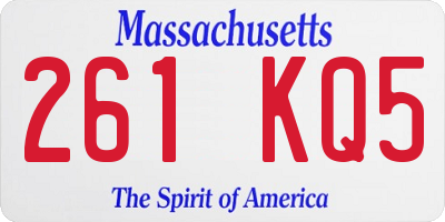 MA license plate 261KQ5