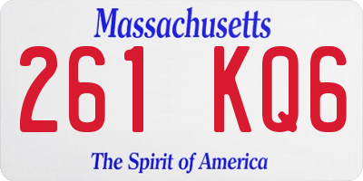 MA license plate 261KQ6