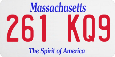 MA license plate 261KQ9