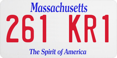 MA license plate 261KR1