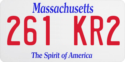 MA license plate 261KR2