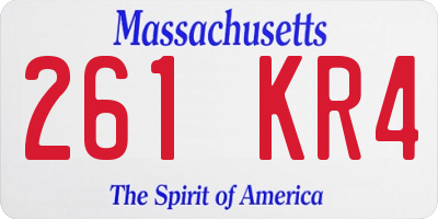 MA license plate 261KR4