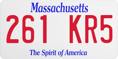 MA license plate 261KR5