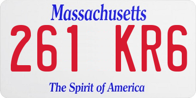 MA license plate 261KR6