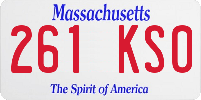 MA license plate 261KS0